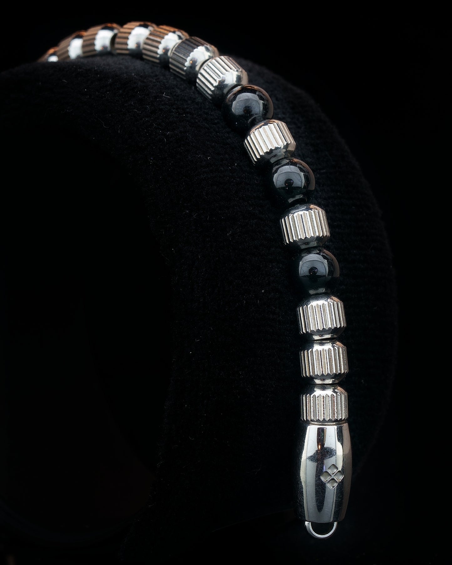 MUDRA BRACELET | SILVER LINED STEEL | STEEL THREE DOTS