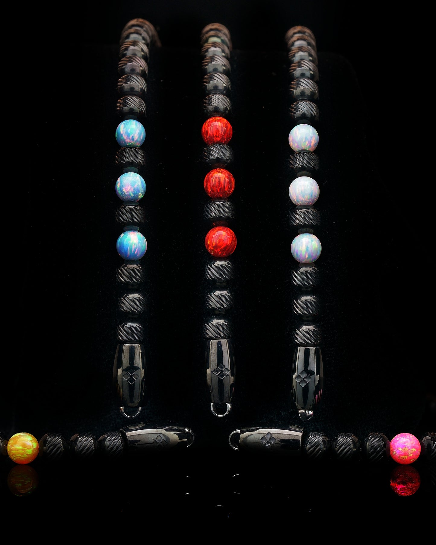 stainless steel, Black oblique texture  handmade bracelet. combine with genuine gemstones, all 6 colors which available, and different kind of closures, clasps 5/6mm men and women, Mudra chain classic jewelry