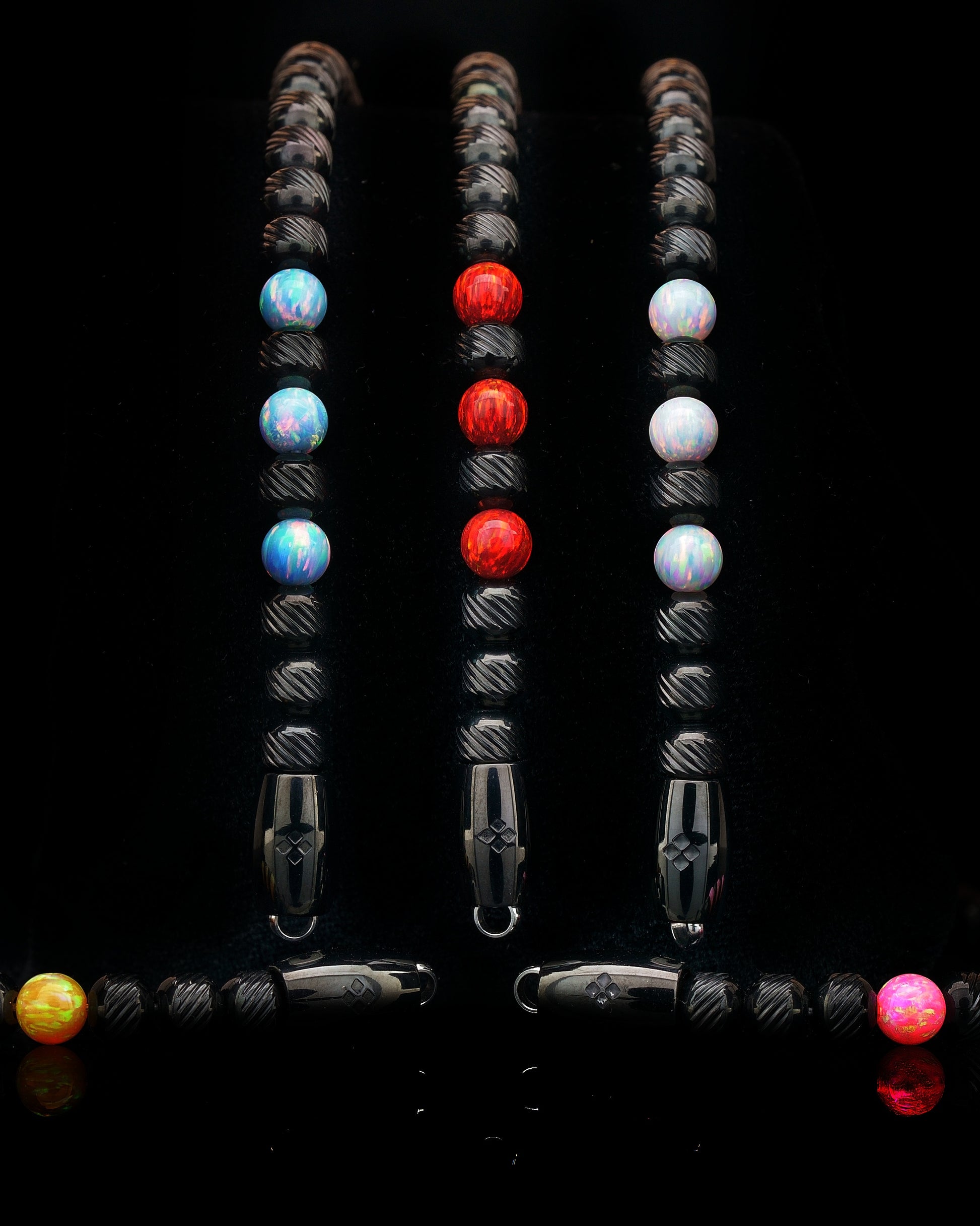 stainless steel, Black oblique texture  handmade bracelet. combine with genuine gemstones, all 6 colors which available, and different kind of closures, clasps 5/6mm men and women, Mudra chain classic jewelry