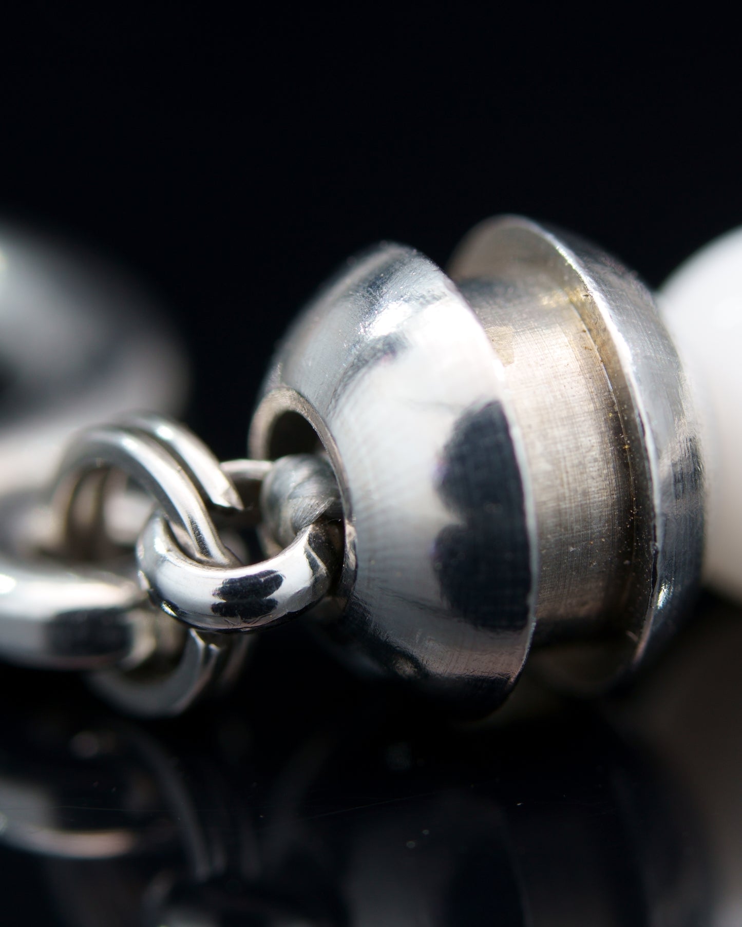 SIKH BRACELET | WHITE TOURMALIN BEADS |OBLIQUE COPPER GEM | 6MM