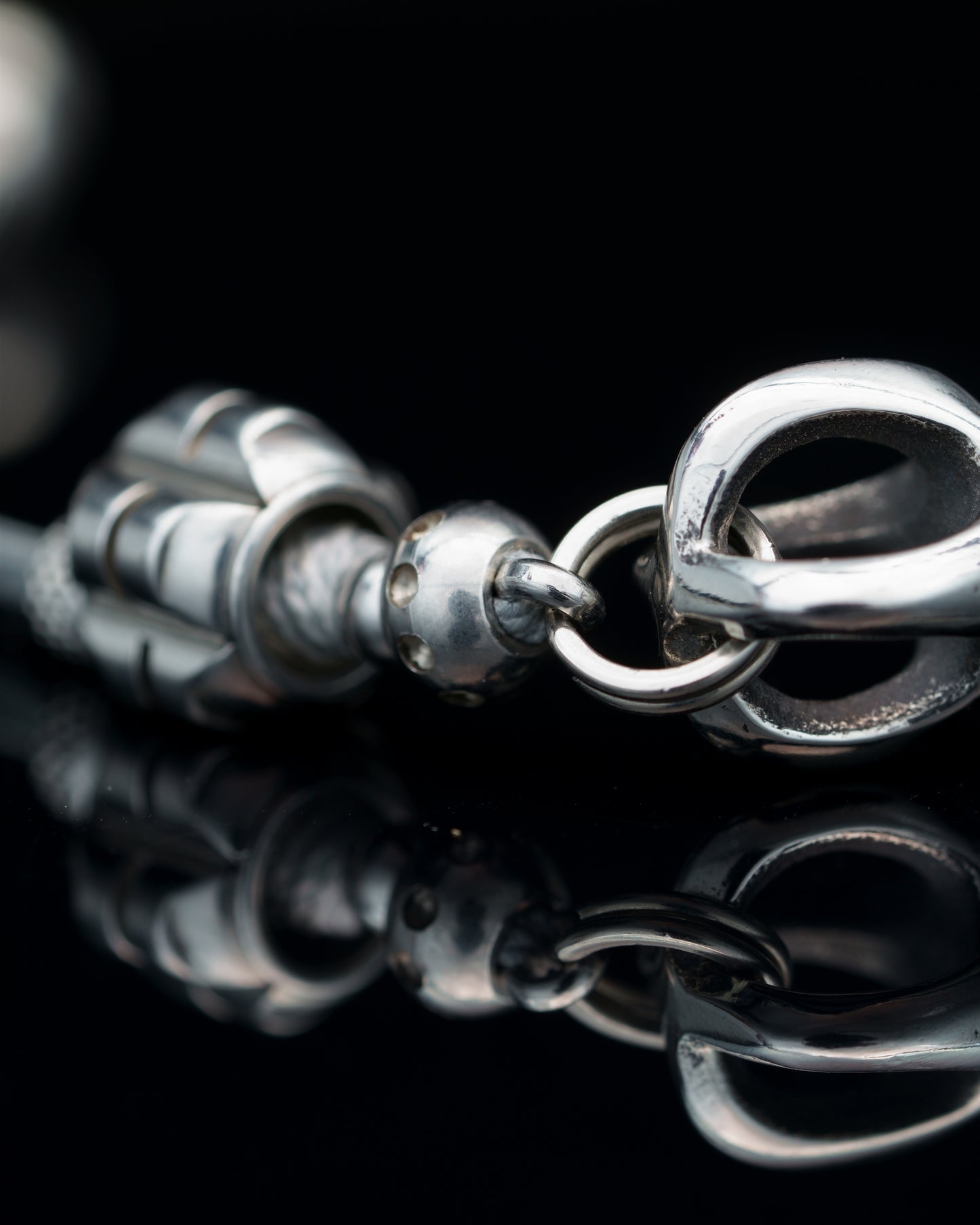 DRAGON MUDRA | SILVER STEEL PENDANT | RUDRAKSHA BEADS | 6-8MM