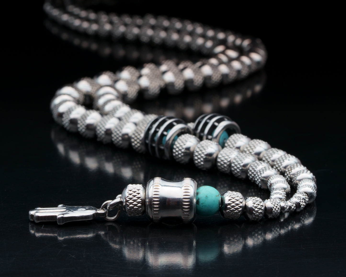 HARA NECKLACE | RUDRAKSHA STEEL BEADS | TOURQUIZE PENDANT