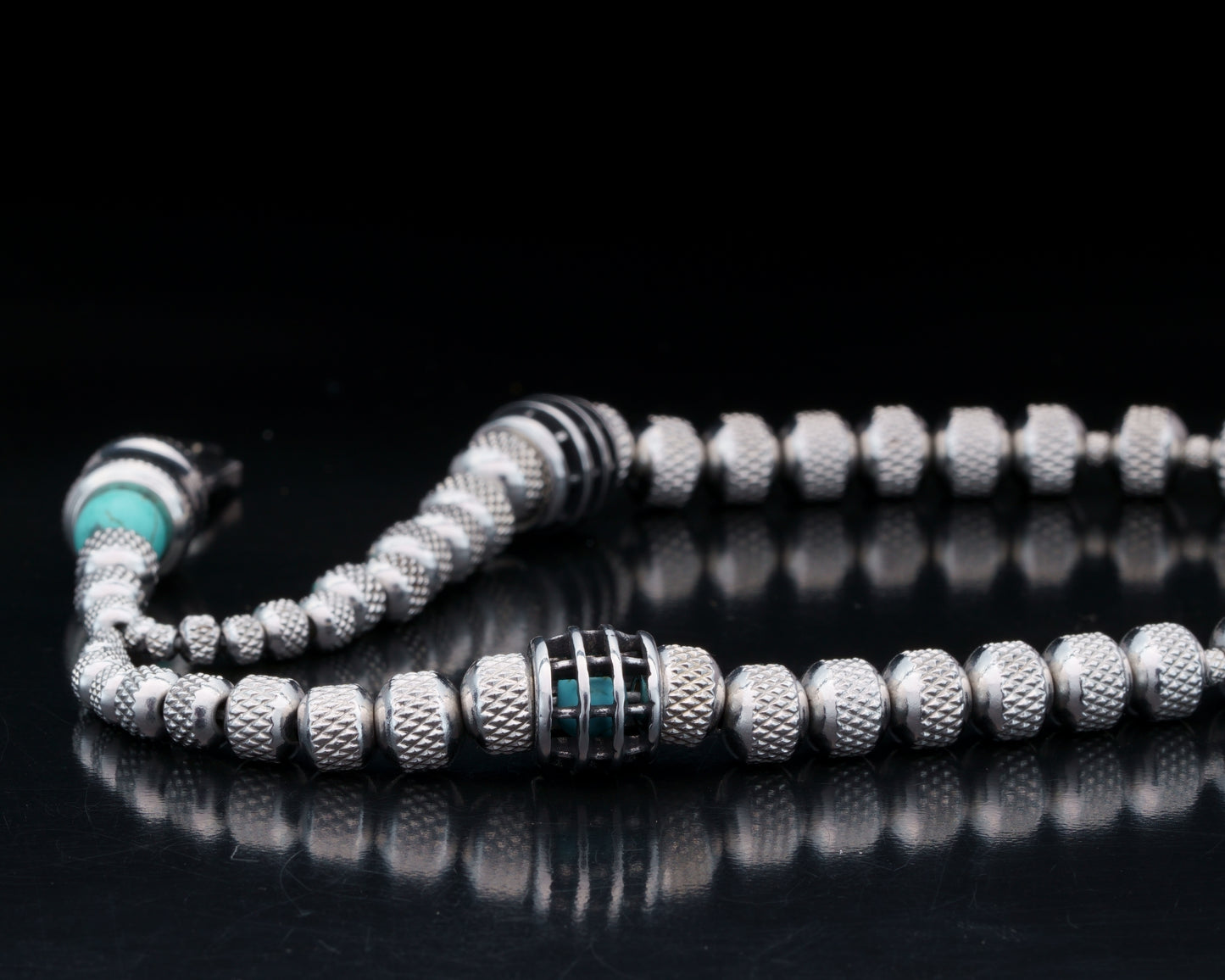 HARA NECKLACE | RUDRAKSHA STEEL BEADS | TOURQUIZE PENDANT