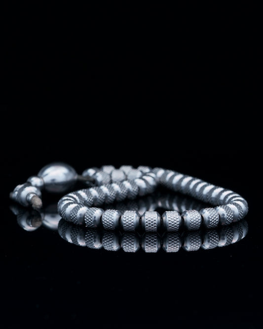 ROYAL MUDRA CHAIN | SILVER RUDRAKSHA STEEL | 6MM