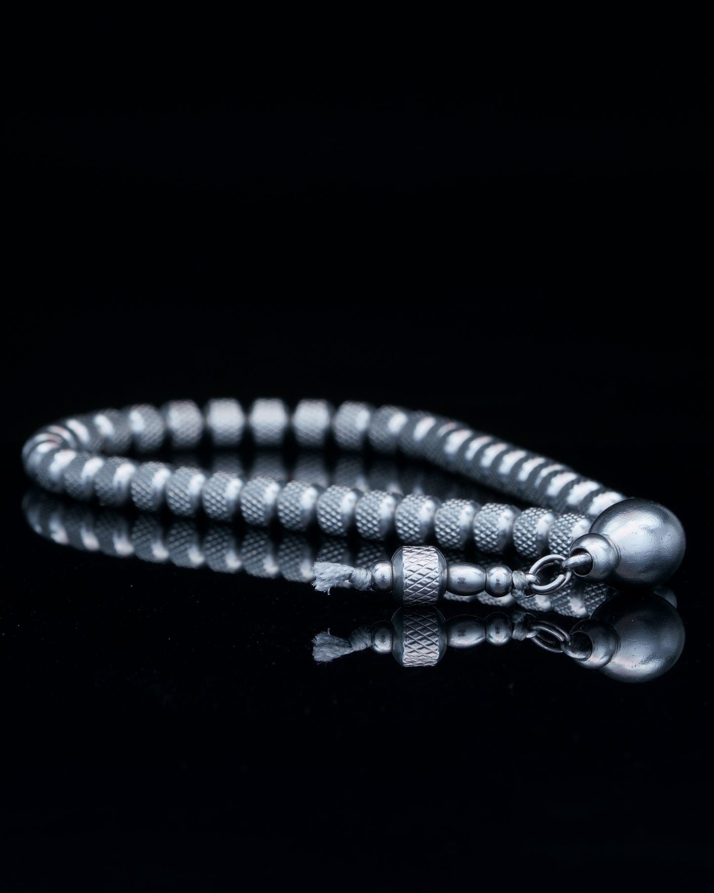 ROYAL MUDRA CHAIN | SILVER RUDRAKSHA STEEL | 6MM