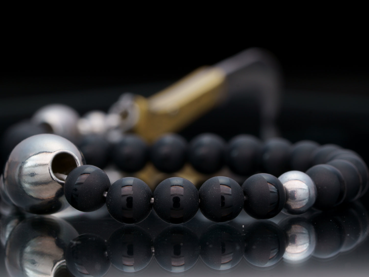 SIKH | BLACK STRIPE ONYX DZI BEADS | 6MM | MEN'S BRACELET