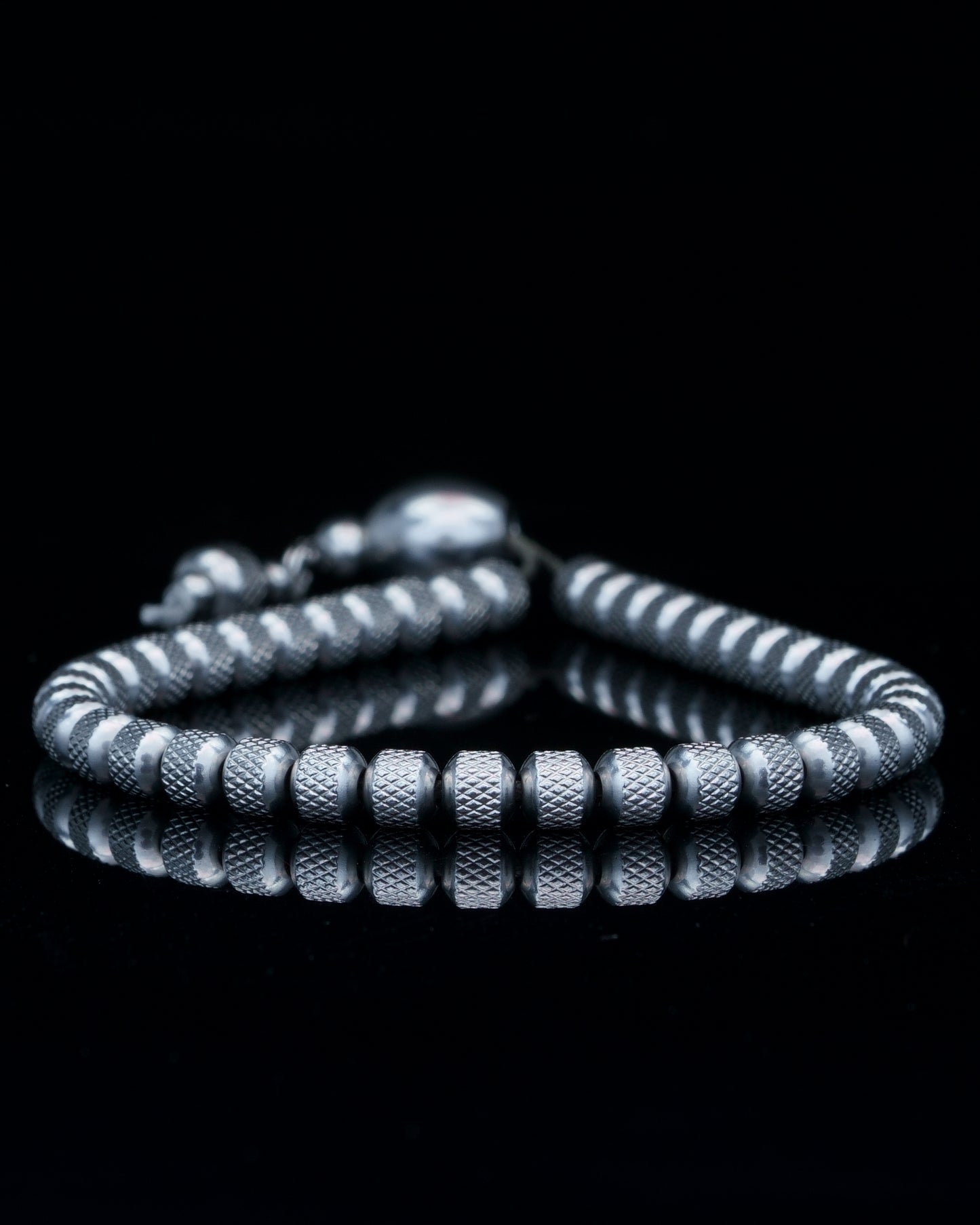 ROYAL MUDRA CHAIN | SILVER RUDRAKSHA STEEL | 6MM