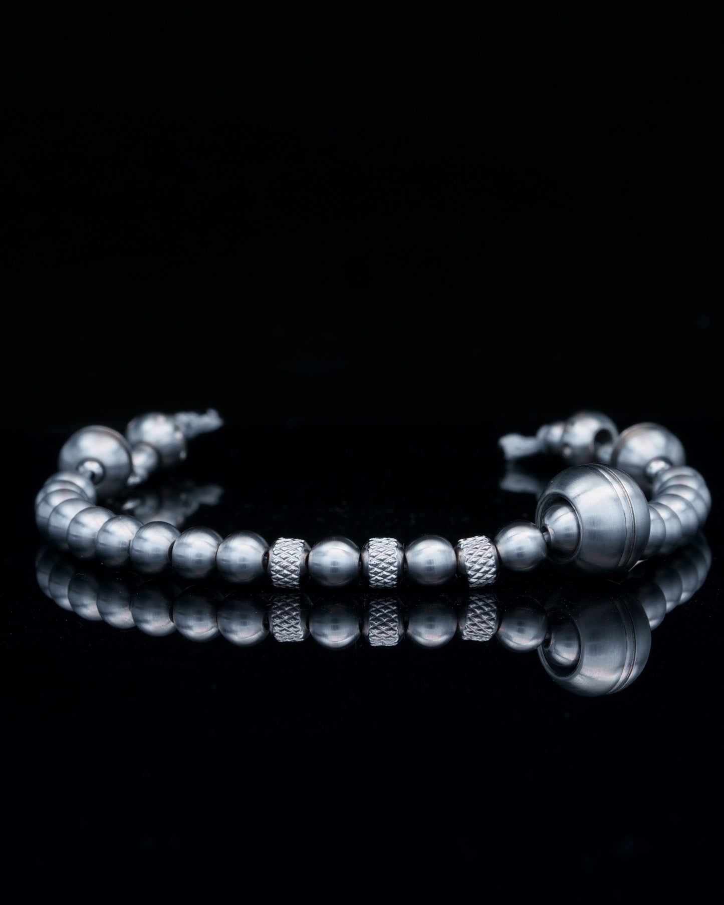 SISQA RUN | HAND POLISHED MATTE STEEL BEADS | RUDRAKSHA STEEL GEM | 6MM | 35GR