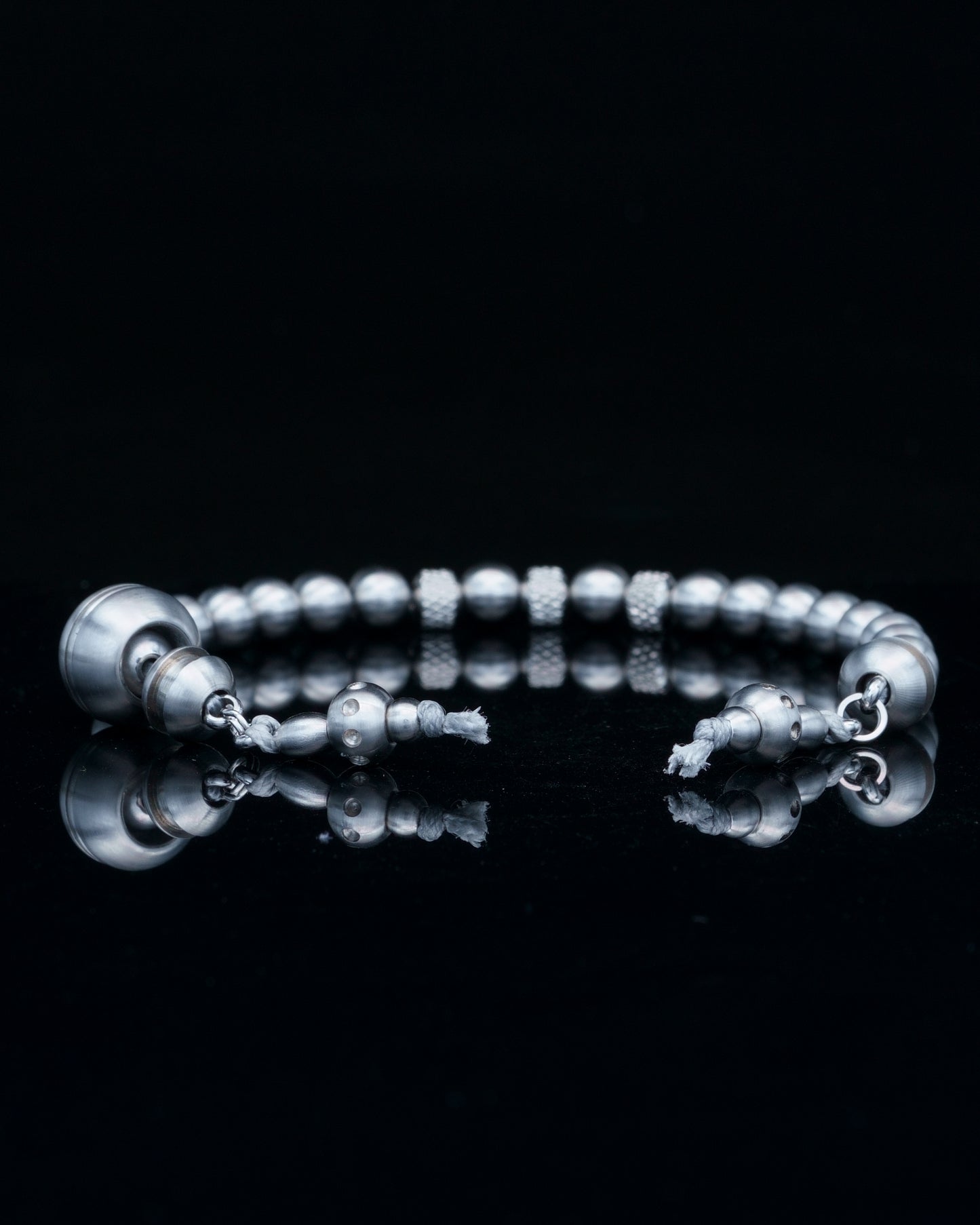 SISQA RUN | HAND POLISHED MATTE STEEL BEADS | RUDRAKSHA STEEL GEM | 6MM | 35GR