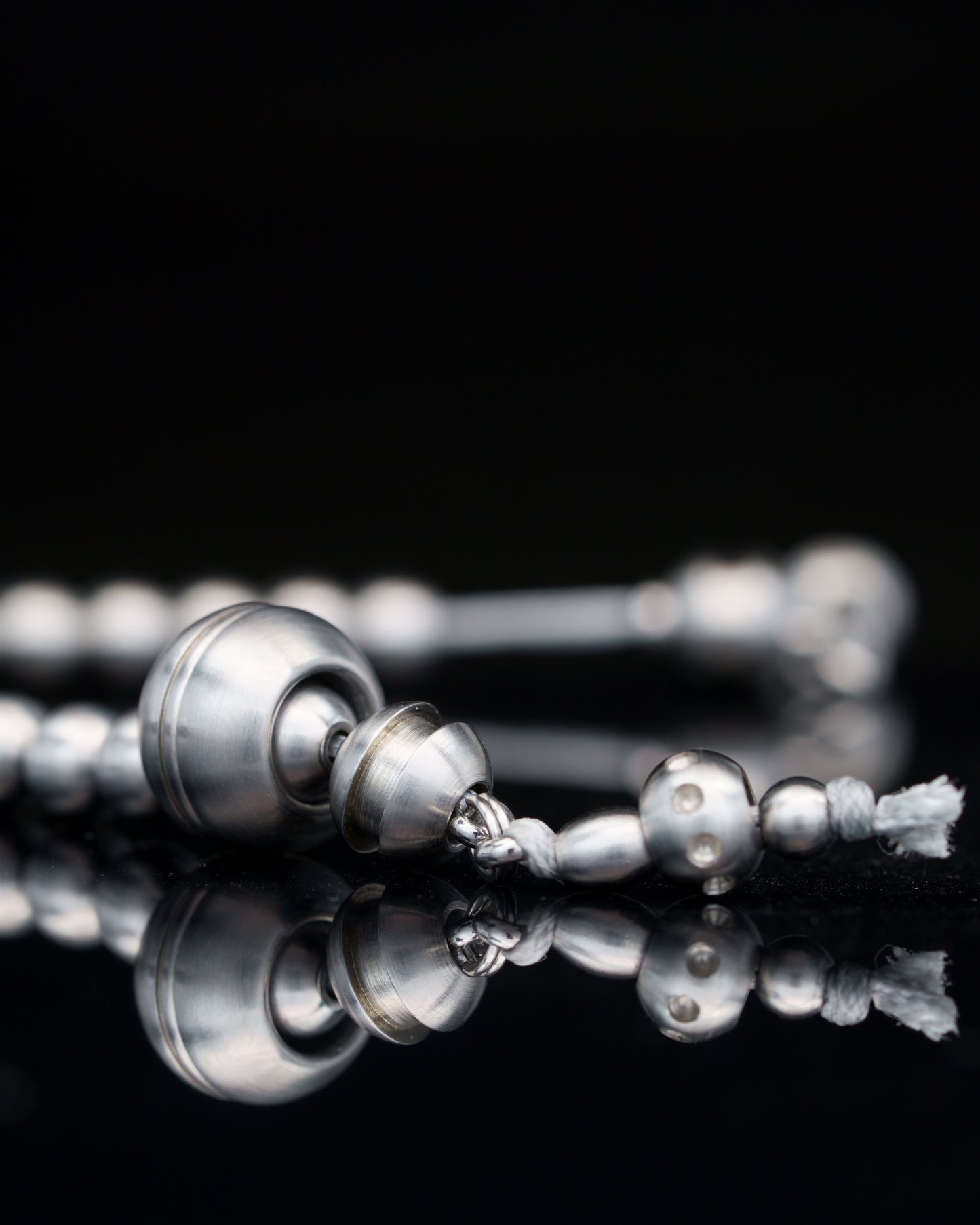 SISQA RUN | HAND POLISHED MATTE STEEL BEADS | RUDRAKSHA STEEL GEM | 6MM | 35GR