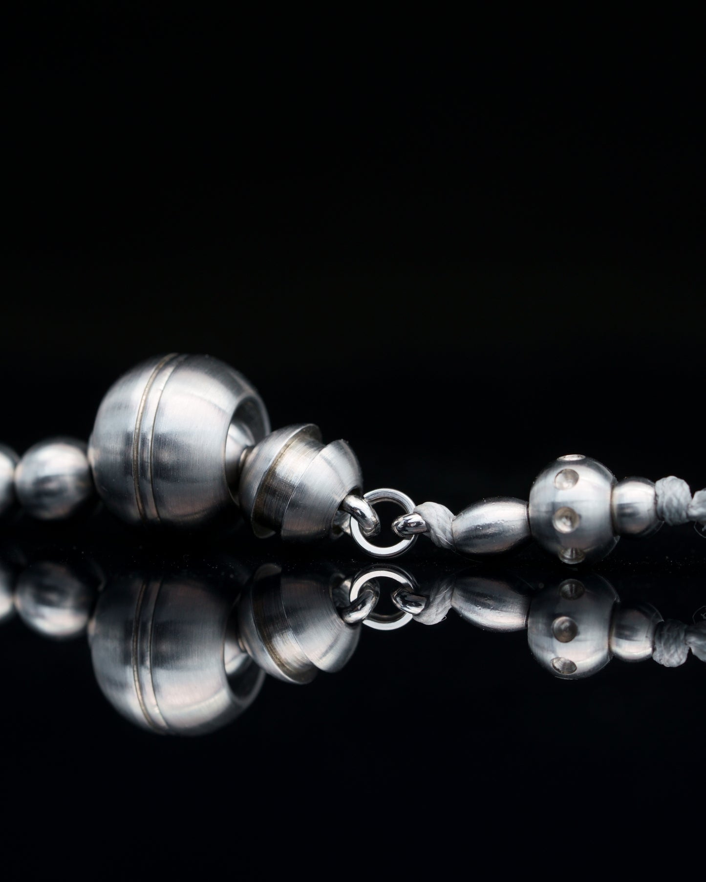 SISQA RUN | HAND POLISHED MATTE STEEL BEADS | RUDRAKSHA STEEL GEM | 6MM | 35GR