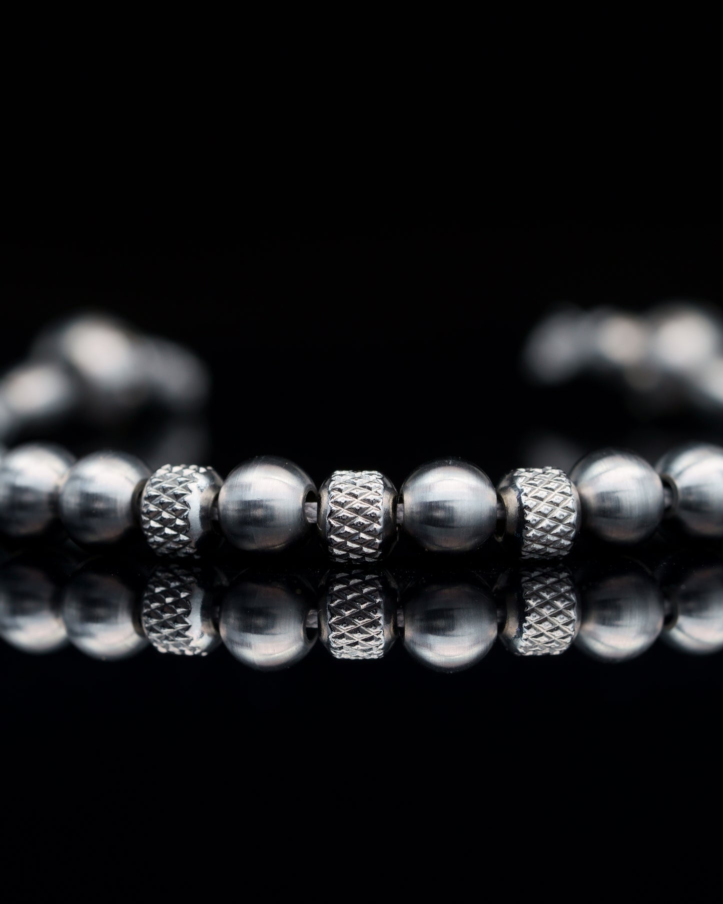 SISQA RUN | HAND POLISHED MATTE STEEL BEADS | RUDRAKSHA STEEL GEM | 6MM | 35GR