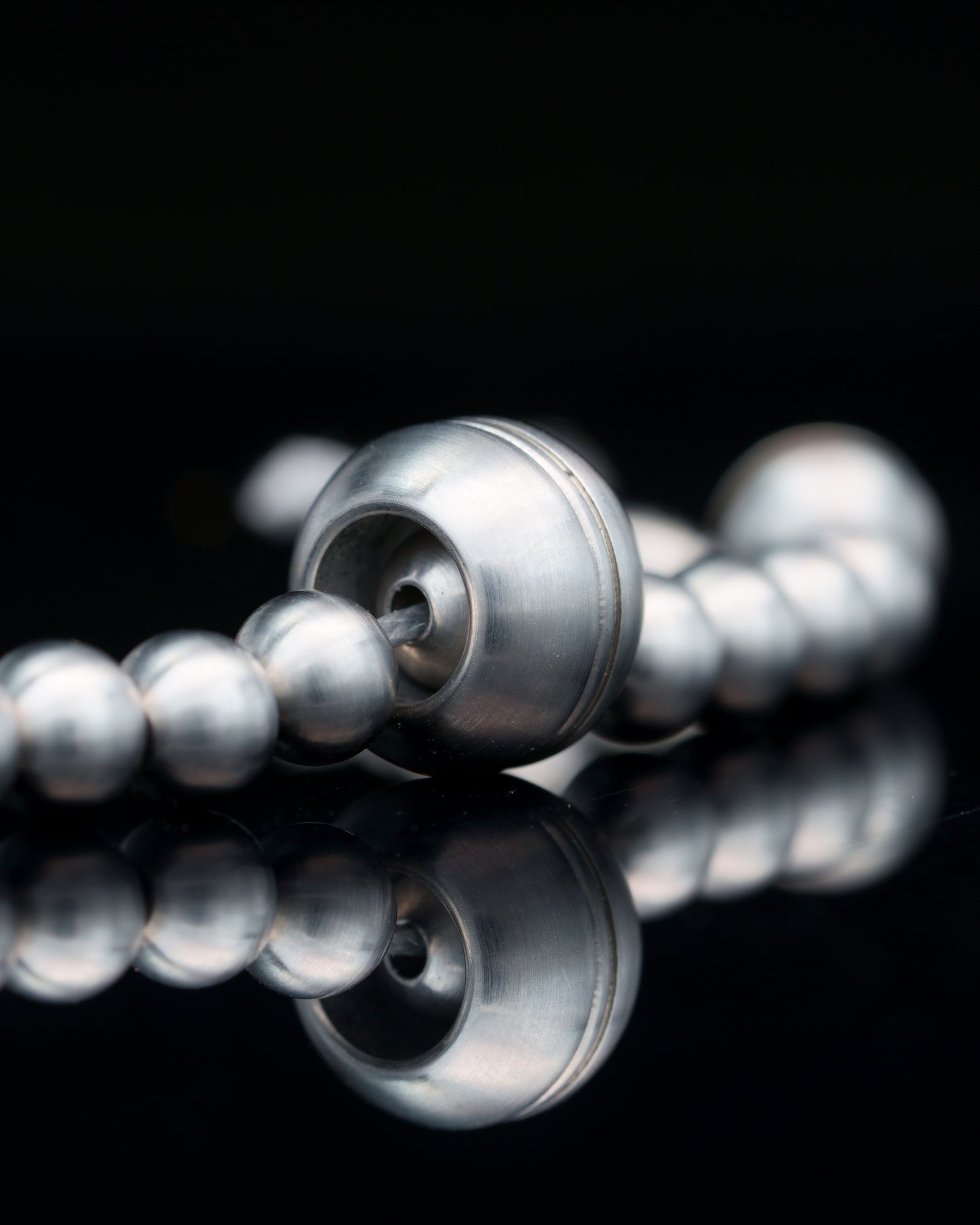 SISQA RUN | HAND POLISHED MATTE STEEL BEADS | RUDRAKSHA STEEL GEM | 6MM | 35GR