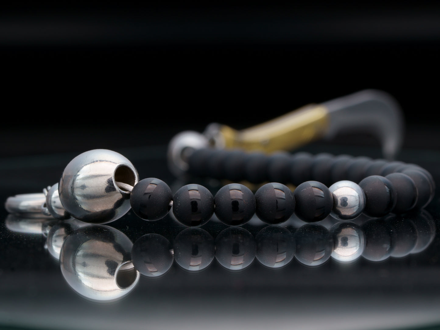 SIKH | BLACK STRIPE ONYX DZI BEADS | 6MM | MEN'S BRACELET
