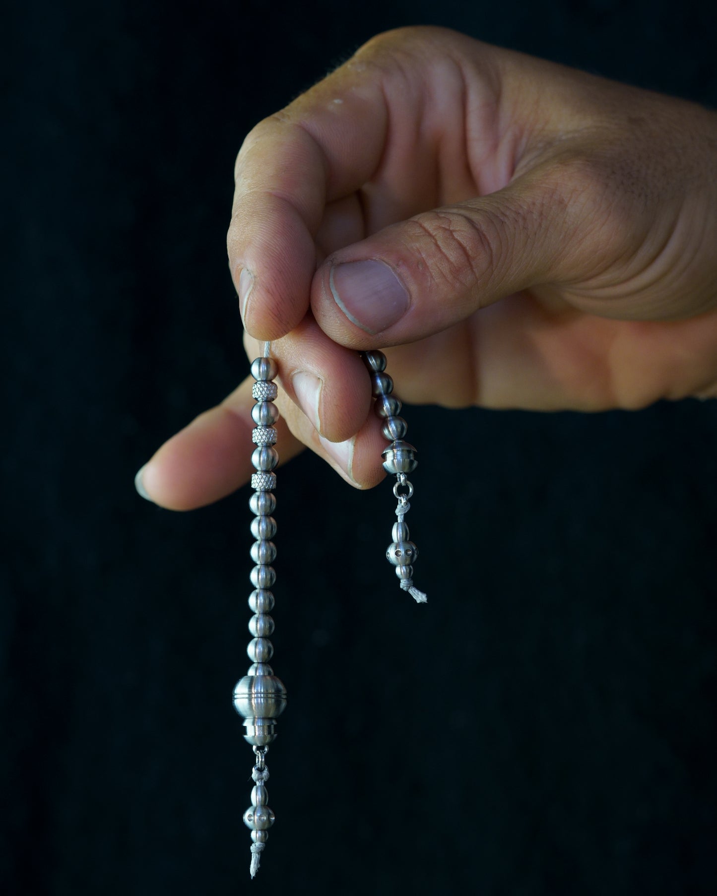 SISQA RUN | HAND POLISHED MATTE STEEL BEADS | RUDRAKSHA STEEL GEM | 6MM | 35GR