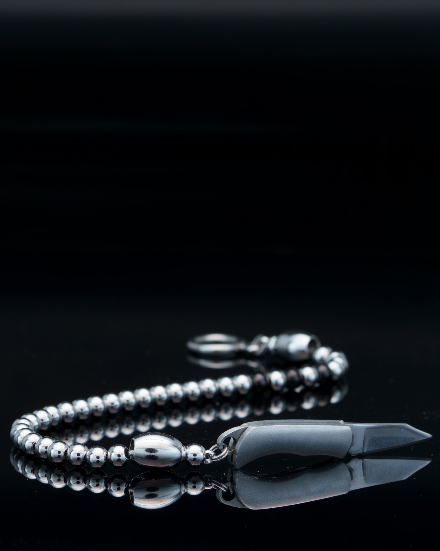SIKH BRACELET | SILVER STEEL BEADS | 3 BLACK GEM | 5MM