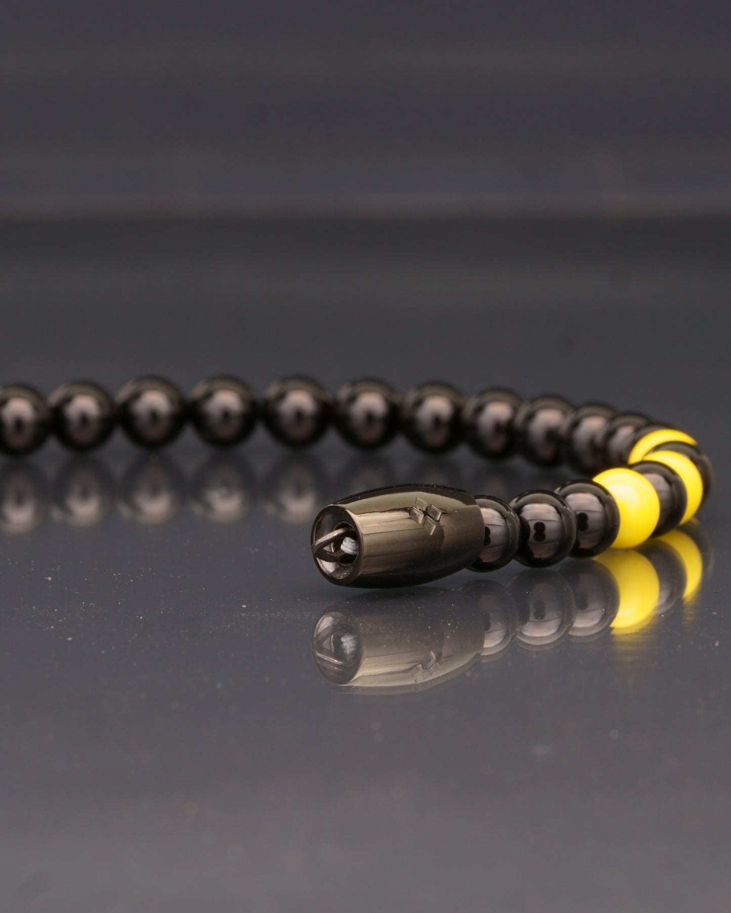 MAMBA BRACELET | BLACK TOURMALINE | YELLOW ENAMEL GEM | 6MM