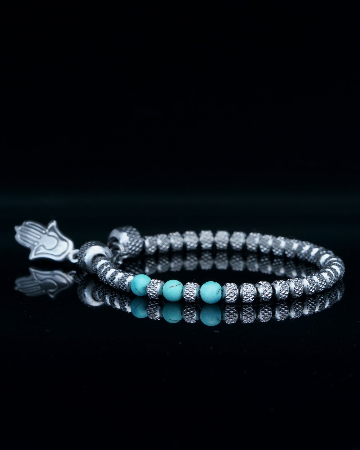 PANCHA BRACELET | RUDRAKSHA SILVER STEEL BEADS | TOURQUIZE GEM | 5MM