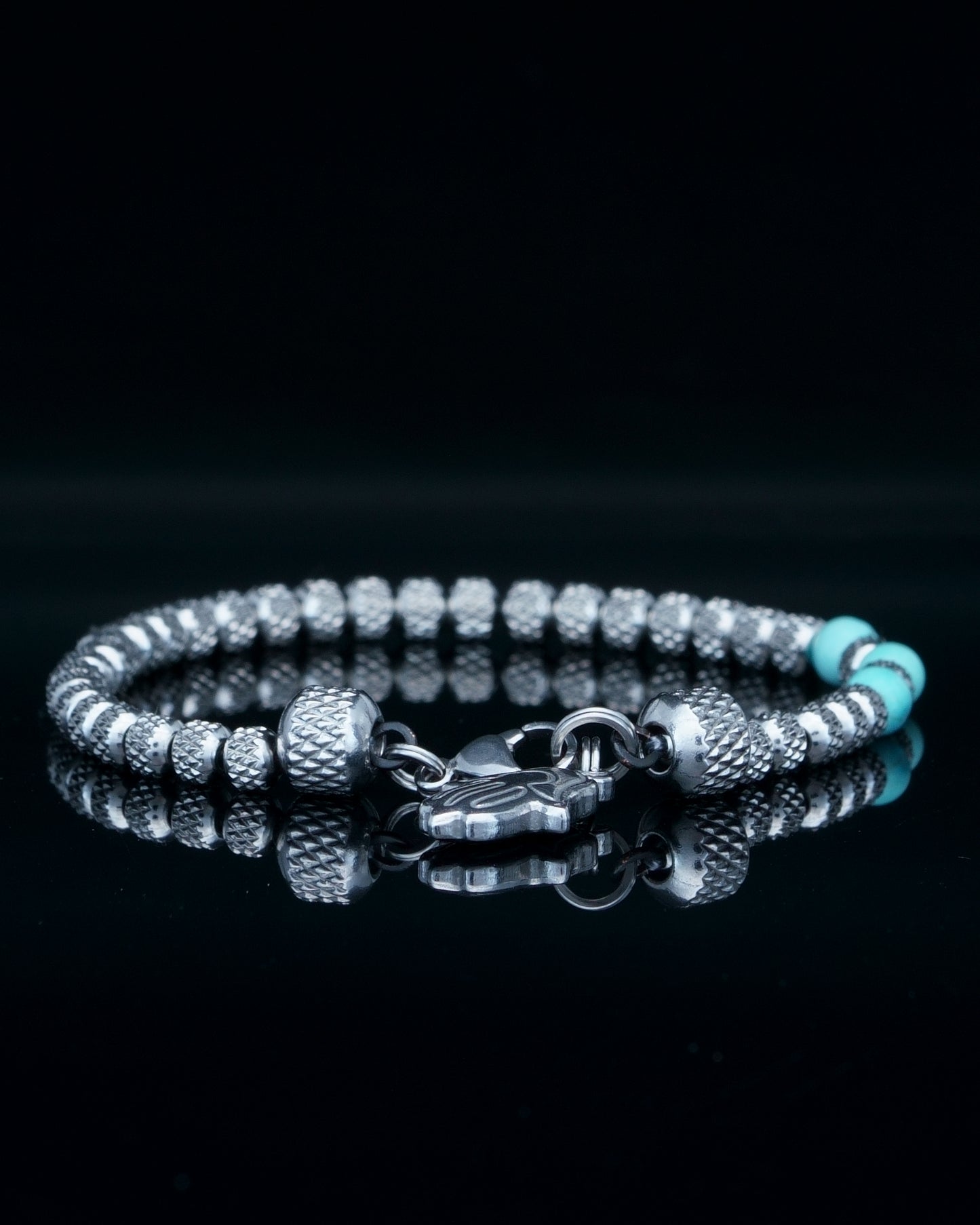 PANCHA BRACELET | RUDRAKSHA SILVER STEEL BEADS | TOURQUIZE GEM | 4MM