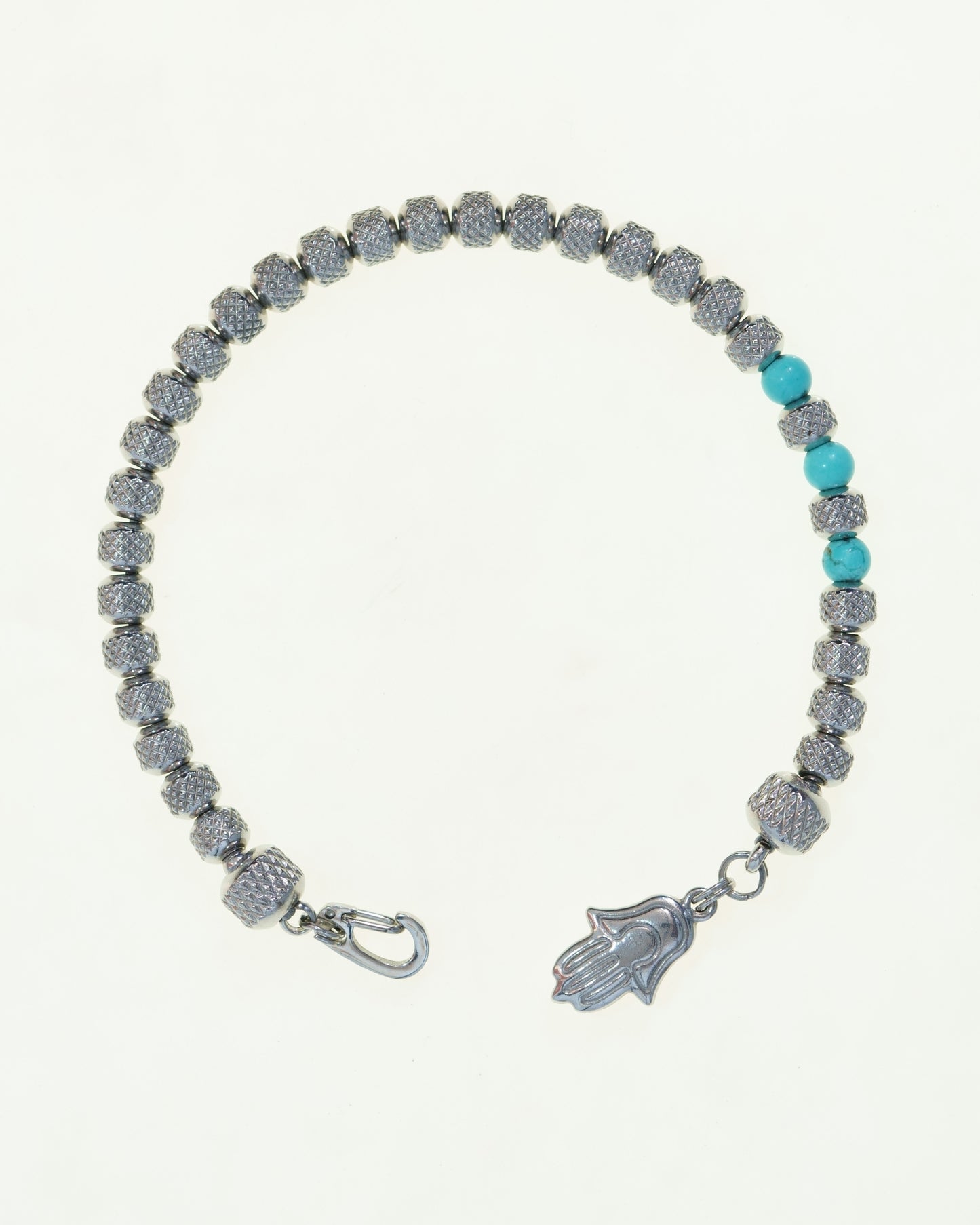PANCHA BRACELET | RUDRAKSHA SILVER STEEL BEADS | TOURQUIZE GEM | 5MM