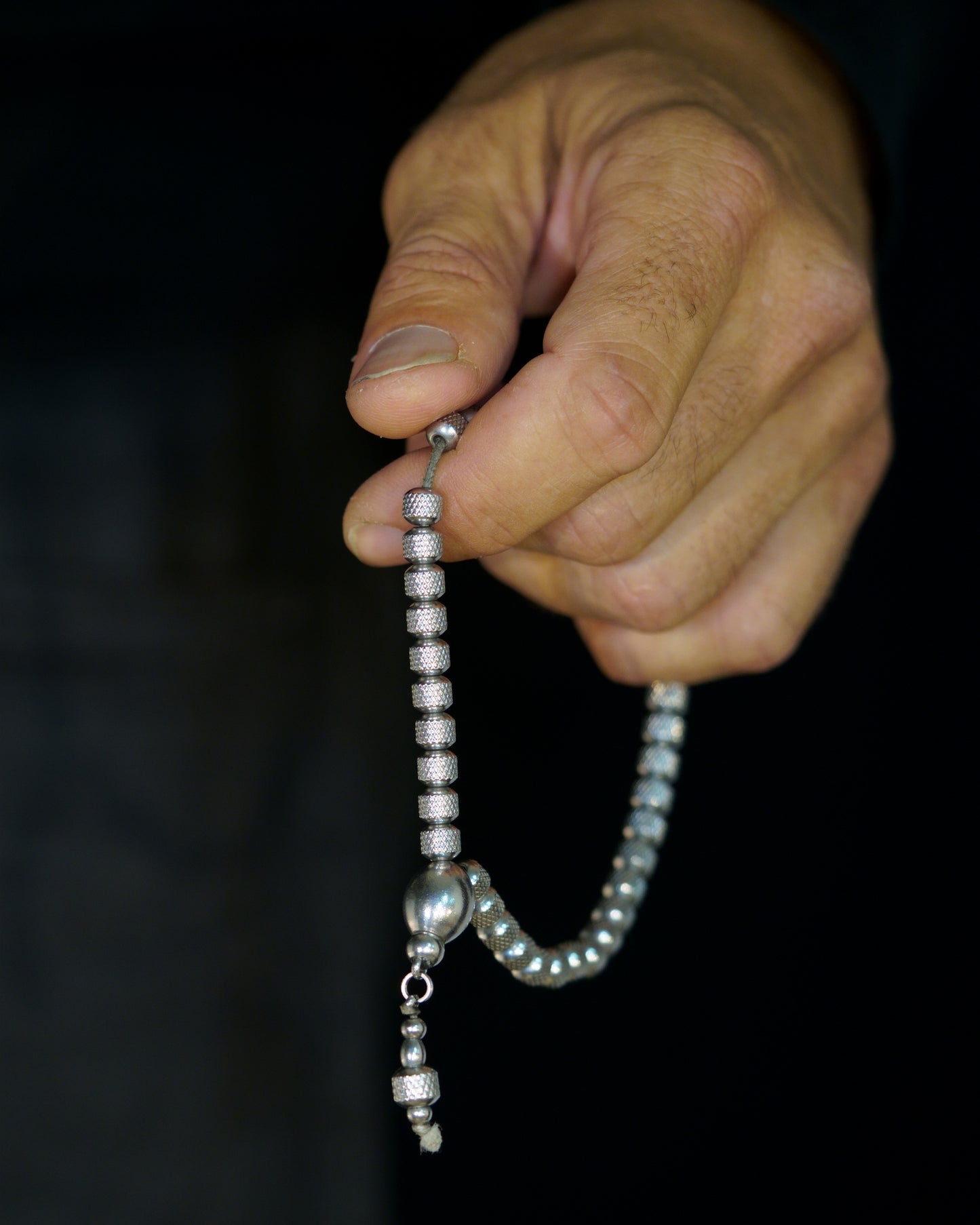 ROYAL MUDRA CHAIN | SILVER RUDRAKSHA STEEL | 6MM