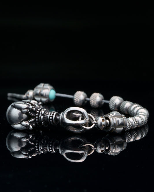 DRAGON MUDRA | RUDRAKSHA STEEL | TOURQUIZE GEM | 6-8MM