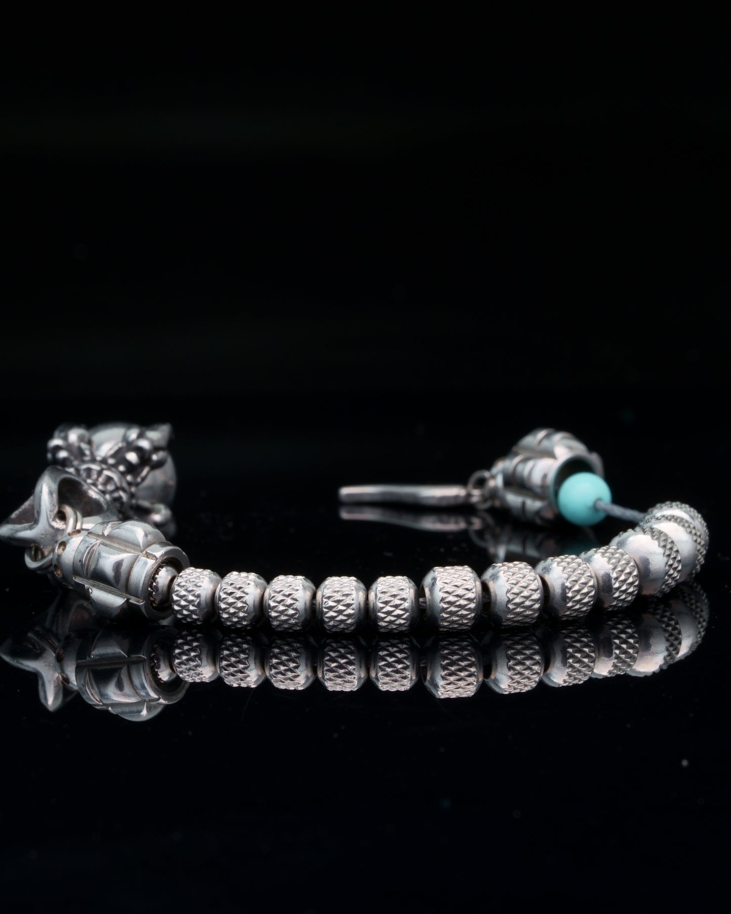 DRAGON MUDRA | RUDRAKSHA STEEL | TOURQUIZE GEM | 6-8MM