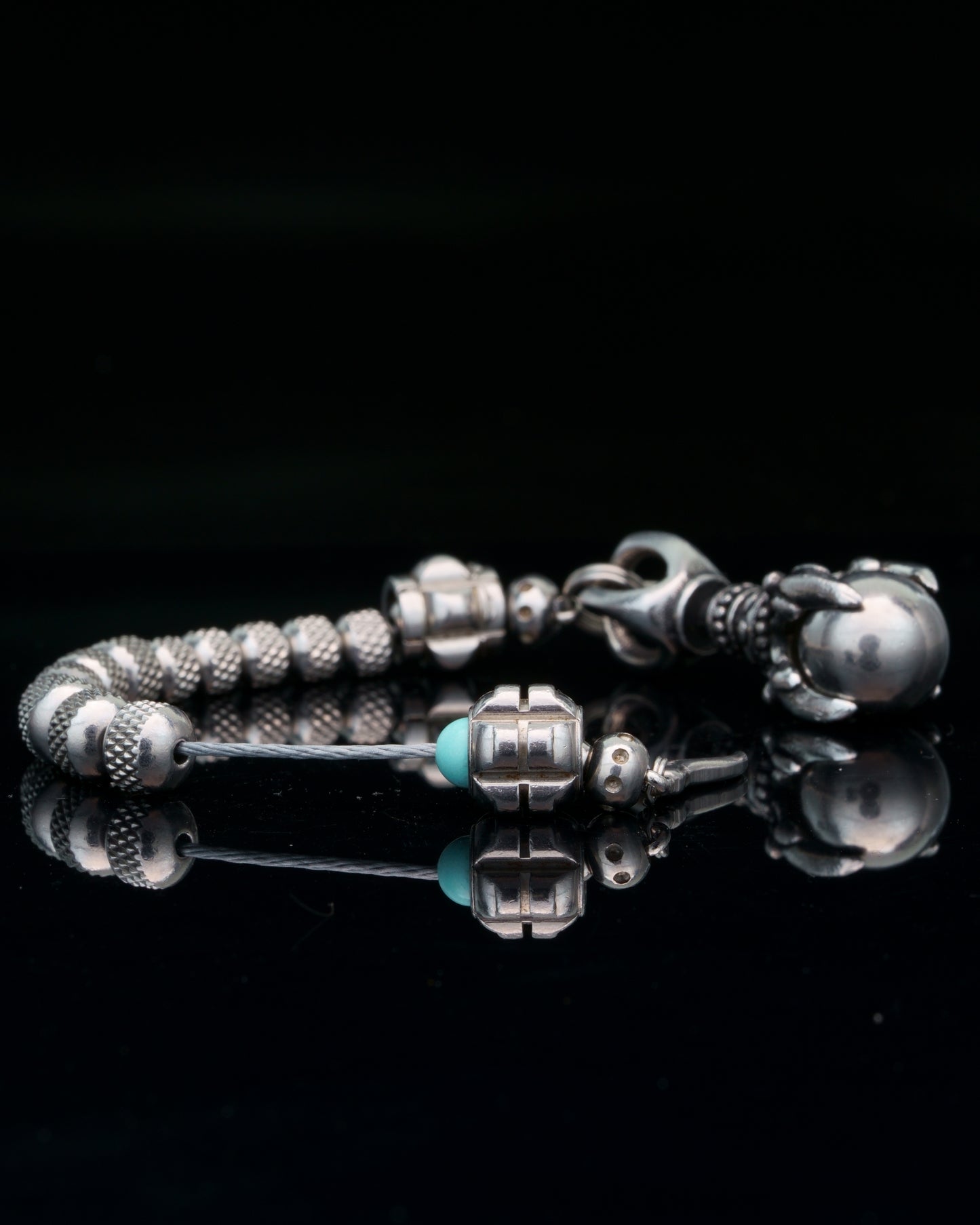 DRAGON MUDRA | RUDRAKSHA STEEL | TOURQUIZE GEM | 6-8MM