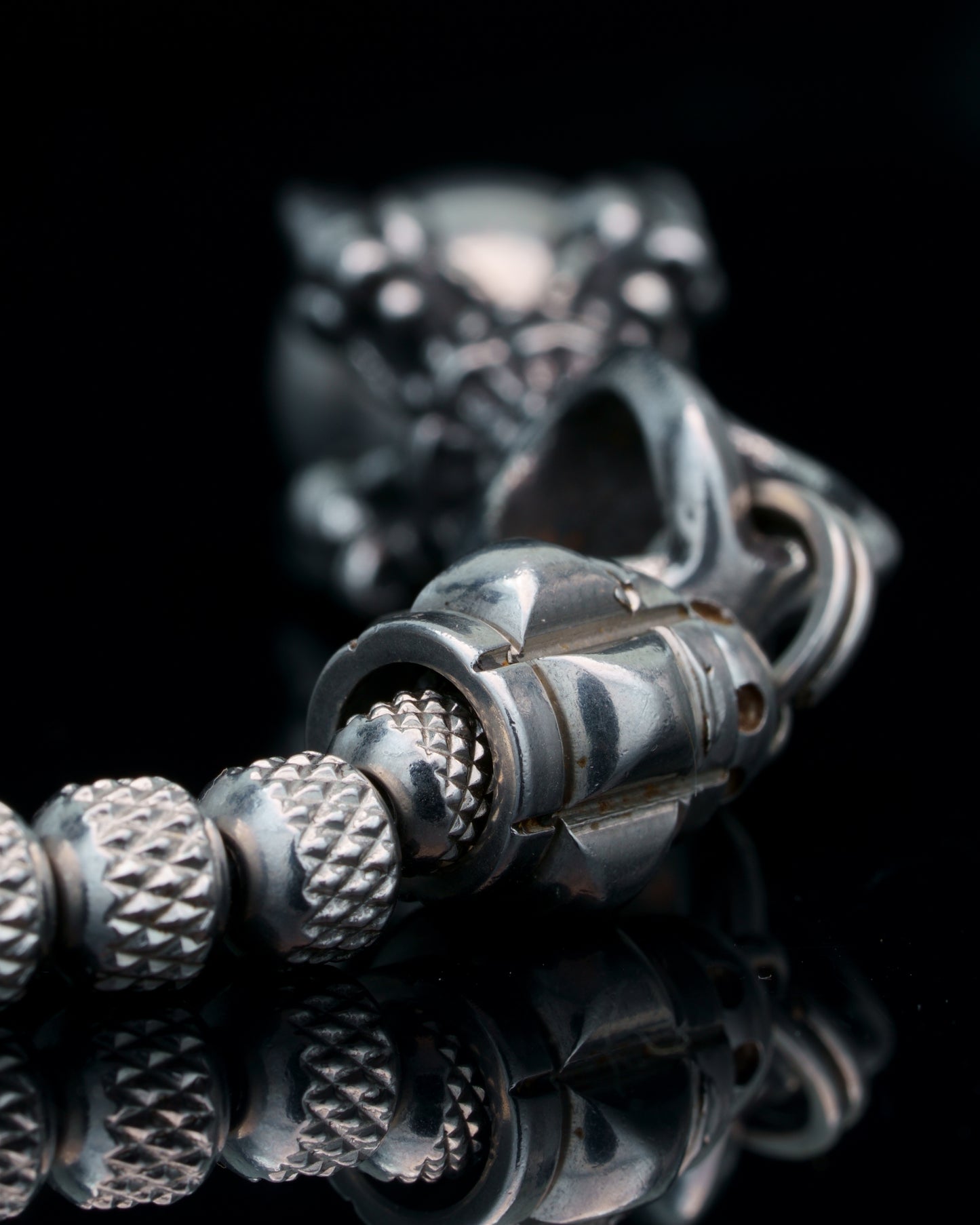 DRAGON MUDRA | RUDRAKSHA STEEL | TOURQUIZE GEM | 6-8MM