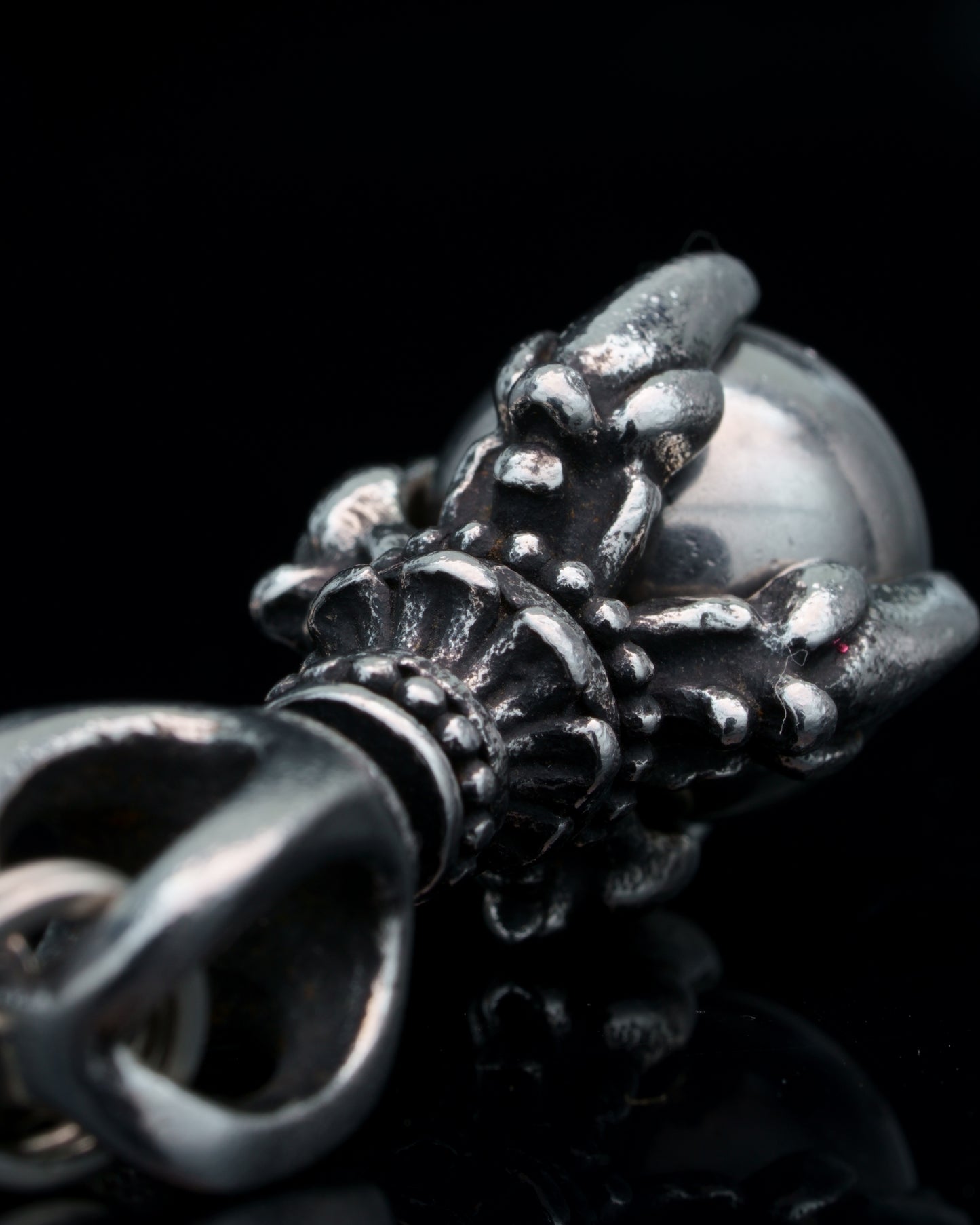 DRAGON MUDRA | RUDRAKSHA STEEL | TOURQUIZE GEM | 6-8MM