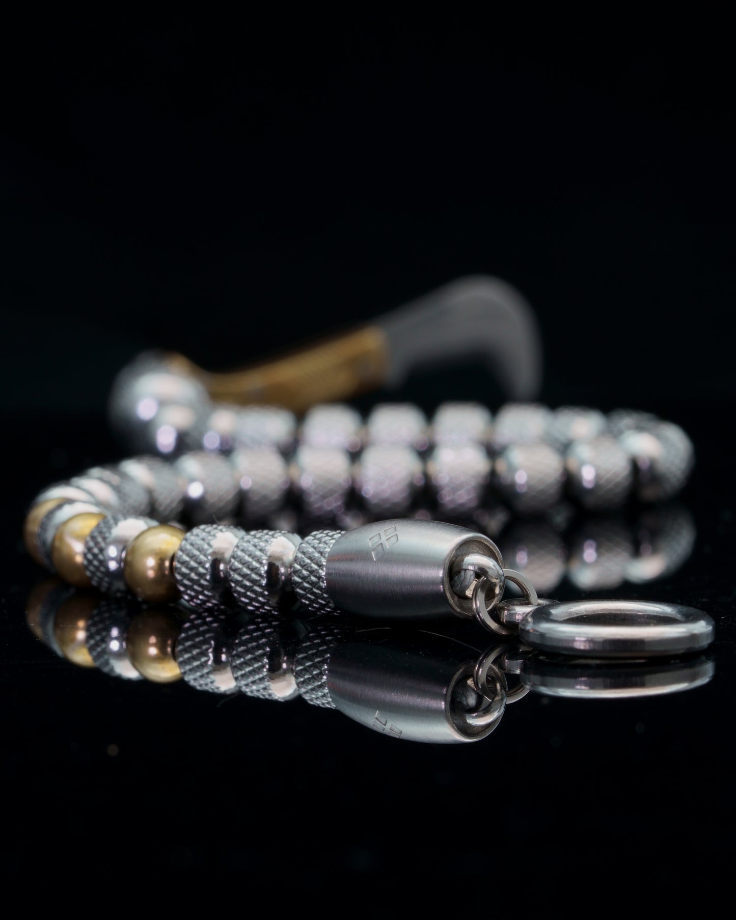 MUDRA BRACELET | RUDRAKSHA SILVER STEEL | COPPER GEM | 6MM
