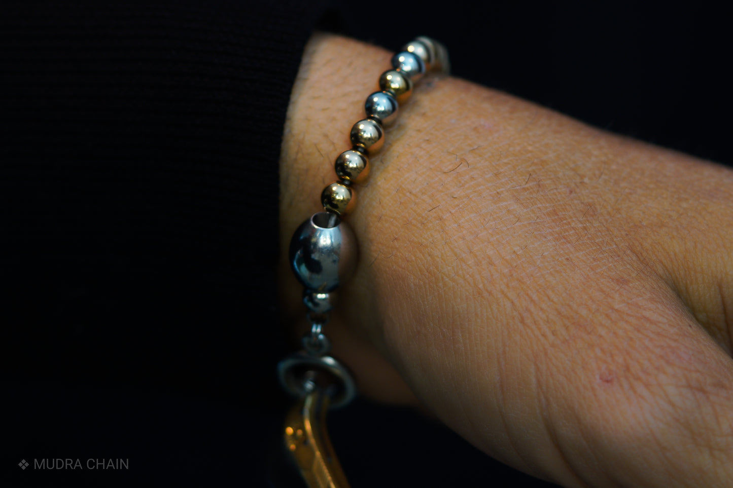 SIKH BRACELET | ROSE SILVER STEEL BEADS | 2 SILVER GEM | 6MM
