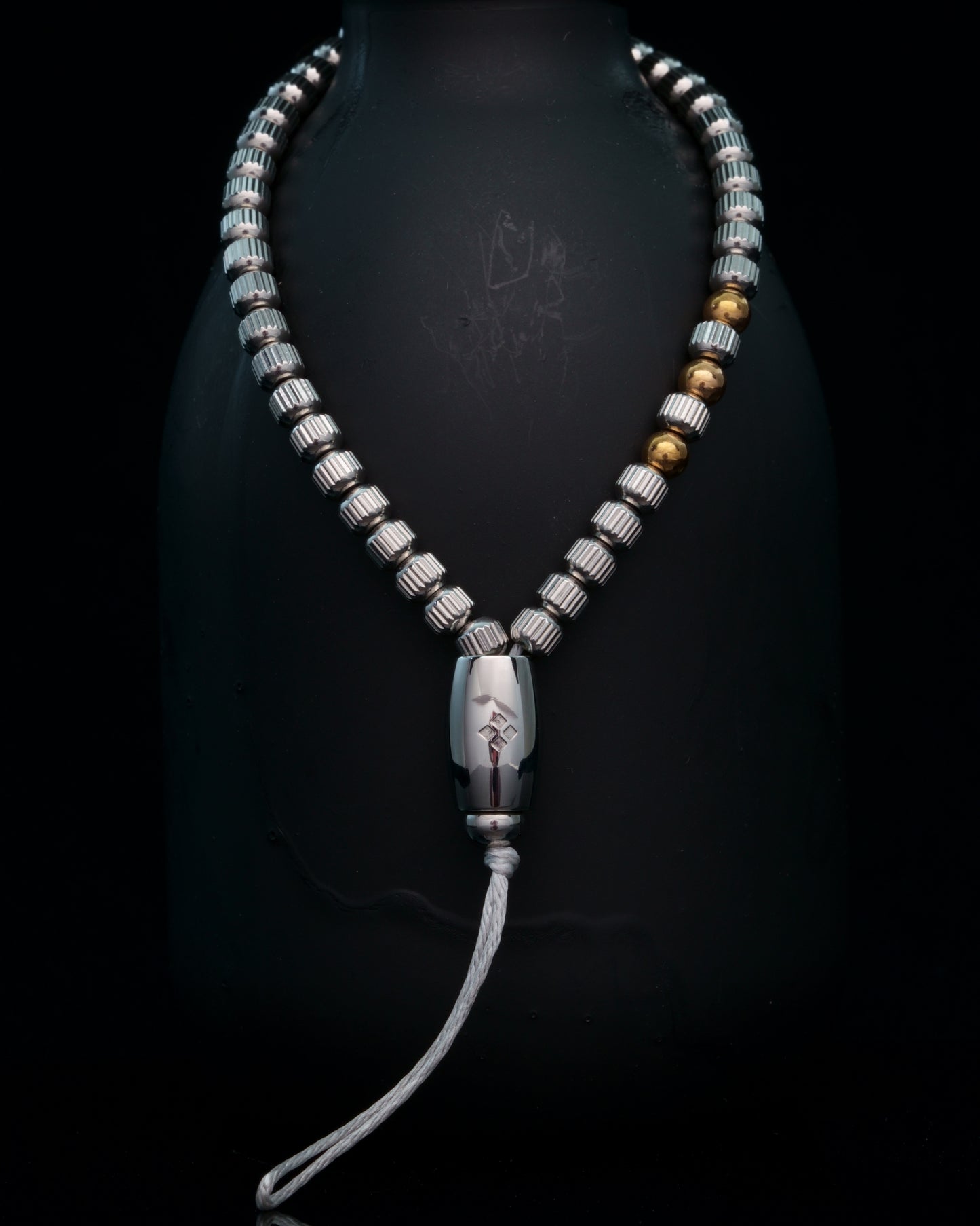 BANDHA PHONE CHARM | STRAIGHT LINE SILVER STEEL | ROSE GOLD STEEL GEM | 4MM