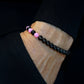 BLACK MAMBA BRACELET⬩ OBLIQUE TEXTURE⬩ SILKY-PINK OPAL THREE DOTS