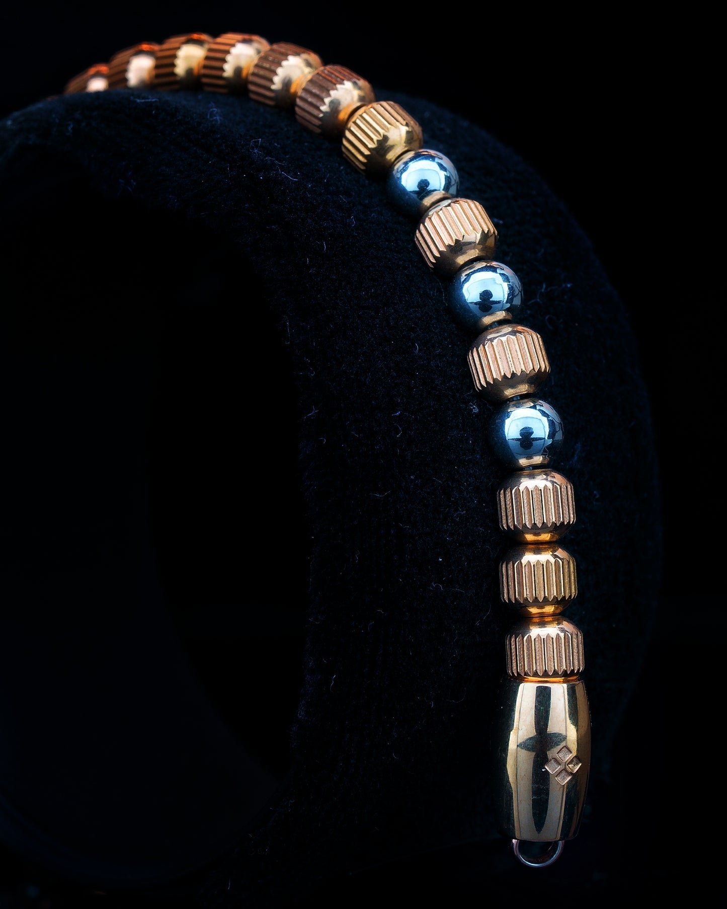 MUDRA BRACELET | ROSE GOLD LINED STEEL | STEEL GEM