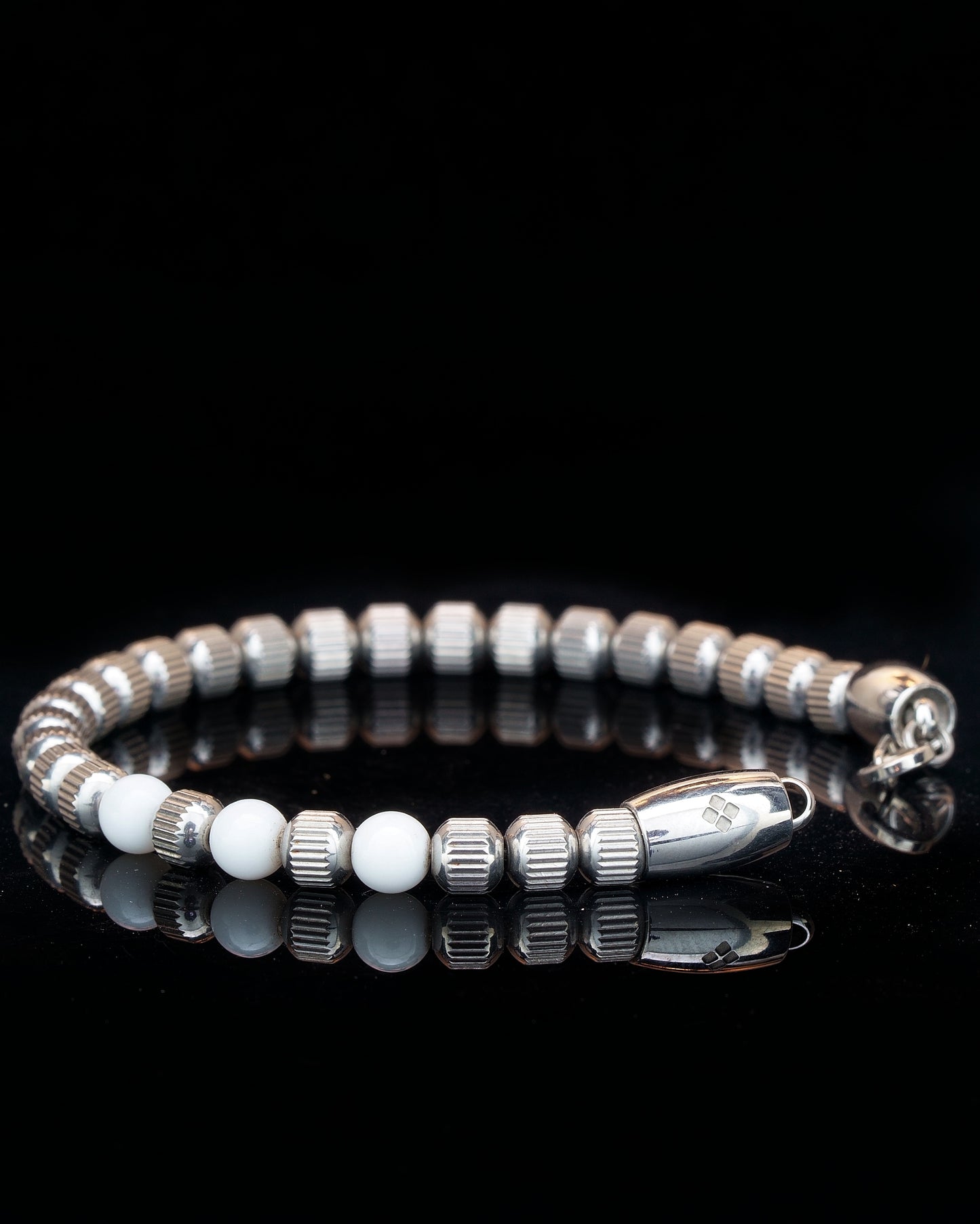 MUDRA BRACELET | SILVER LINED STEEL | STEEL GEM