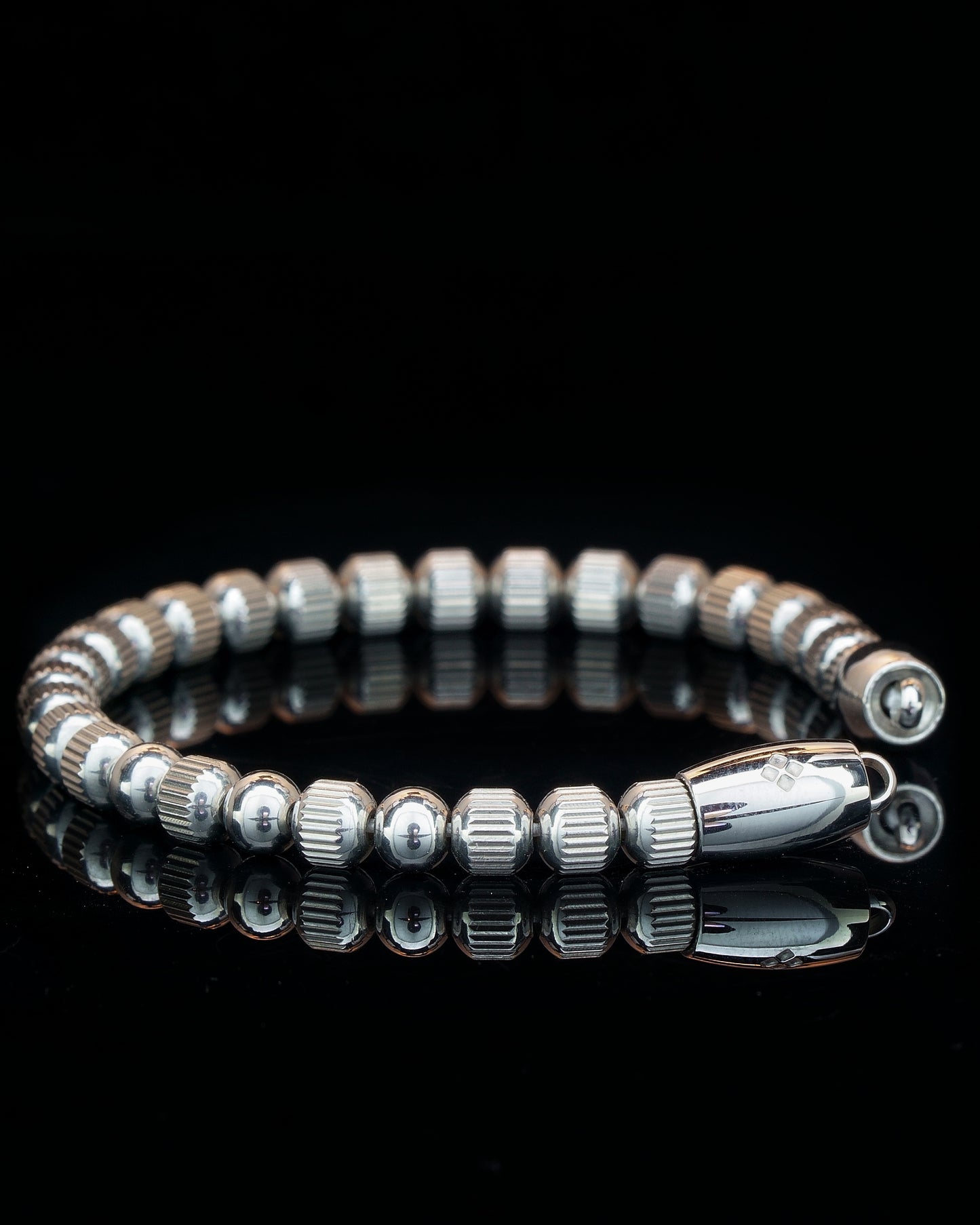 MUDRA BRACELET | SILVER LINED STEEL | STEEL GEM