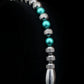 SILVER MAMBA BRACELET⬩ RUDRAKSHA TEXTURE⬩ CYAN BLUE ANODIZED ALUMINUM THREE DOTS