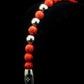 RED MAMBA BRACELET | RED OPAL BEADS |  SILVER STEEL 3 DOTS | 6MM