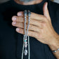 HARA NECKLACE | RUDRAKSHA TEXTURE STEEL BEADS | TOURQUIZE PENDANT