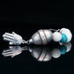 JABBAWOKEY EVIL EYE | WHITE TOURMALINE | TOURQUIZE GEM | GREECK MADE MAIN BEAD | HAMSA PENDANT | 8MM