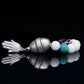 JABBAWOKEY EVIL EYE | WHITE TOURMALINE | TOURQUIZE GEM | GREECK MADE MAIN BEAD | HAMSA PENDANT | 8MM
