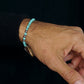 SIKH BRACELET |  TURQUOISE BEADS | 3 SILVER STEEL GEM | 6MM