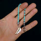 SIKH BRACELET |  TURQUOISE BEADS | 3 SILVER STEEL GEM | 6MM