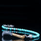 SIKH BRACELET |  TURQUOISE BEADS | 3 SILVER STEEL GEM | 6MM