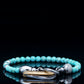 SIKH BRACELET |  TURQUOISE BEADS | 3 SILVER STEEL GEM | 6MM
