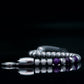 MUDRA BRACELET | SILVER OBLIQUE STEEL | PURPLE CHALCEDONY THREE DOTS