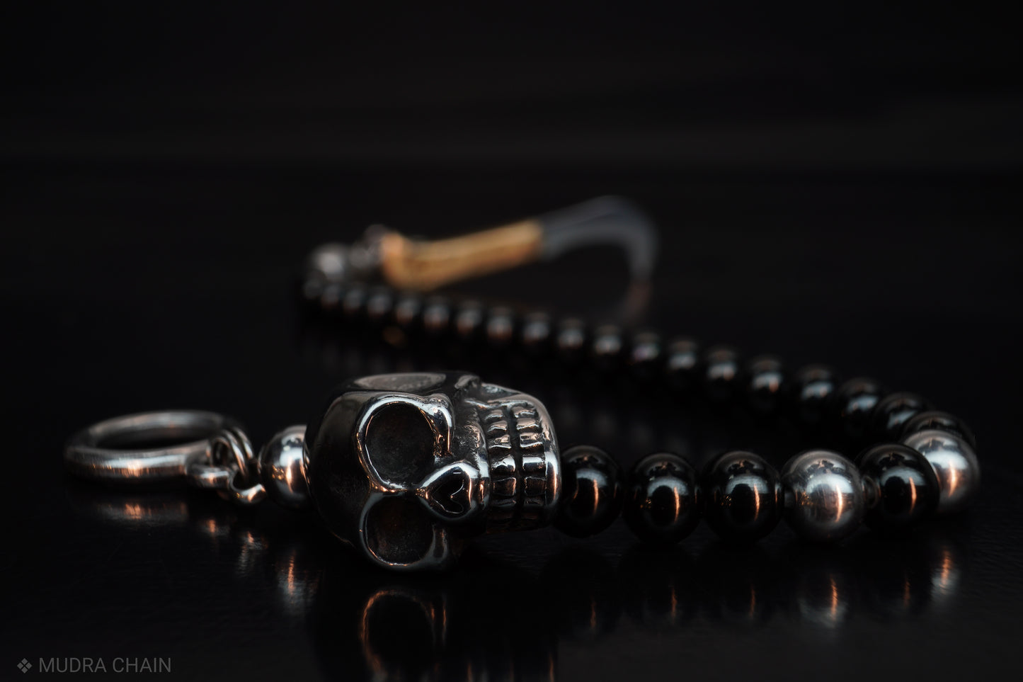 SIKH BRACELET | SKULL HEAD | STEEL BEADS | 5MM