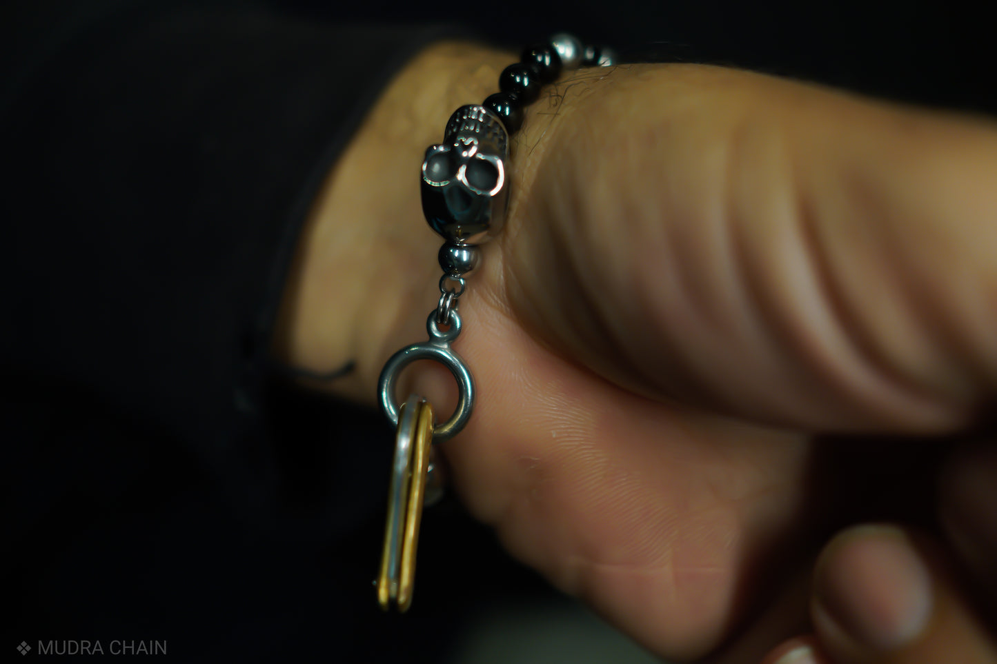 SIKH BRACELET | SKULL HEAD | STEEL BEADS | 5MM