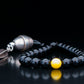 ROYAL MUDRA | DZI 1976'S GREEK BEAD | BLACK TOURMALINE . YELLOW GEM | 8MM
